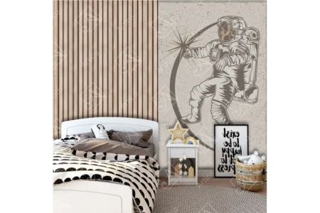 Articoo - Astronaut Wallpaper with Moon and Stars for Kids Rooms, Vertical - Articoo_122529