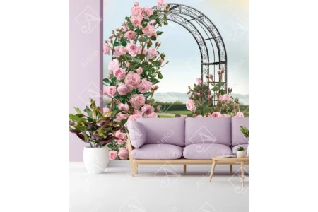 Articoo - 3D Wallpaper of Cute Rose Gate in Rose Color - Articoo_288578