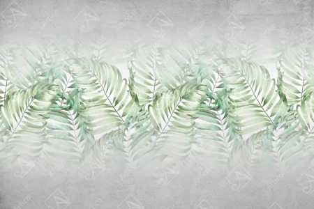 Articoo - Palm Leaf Fusion Wallpaper With Concrete Background in European Style - Articoo_828932
