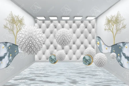 Articoo - 3D Wallpaper For Room With Serrated Balls and Water Effect - Articoo_192434