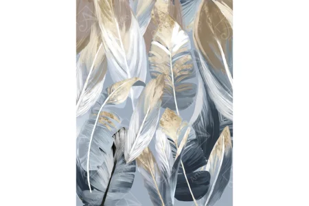 Articoo - Abstract Golden Leaf Flower Wall Art Canvas Painting Nordic Black - Articoo_621674