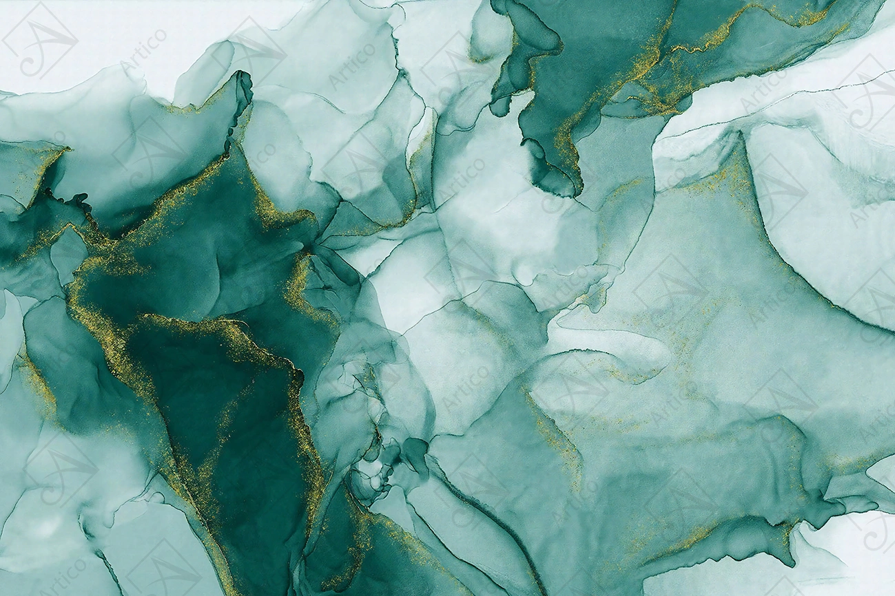 Artico-0250 Articoo - Abstract Green and Gold Marble Wallpaper For Living Room, Bathroom - Articoo_289481