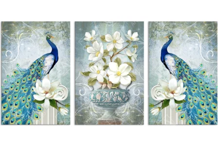 Articoo - 3D Modern Abstract Painting White Roses and Vase with Beautiful - Articoo_275591