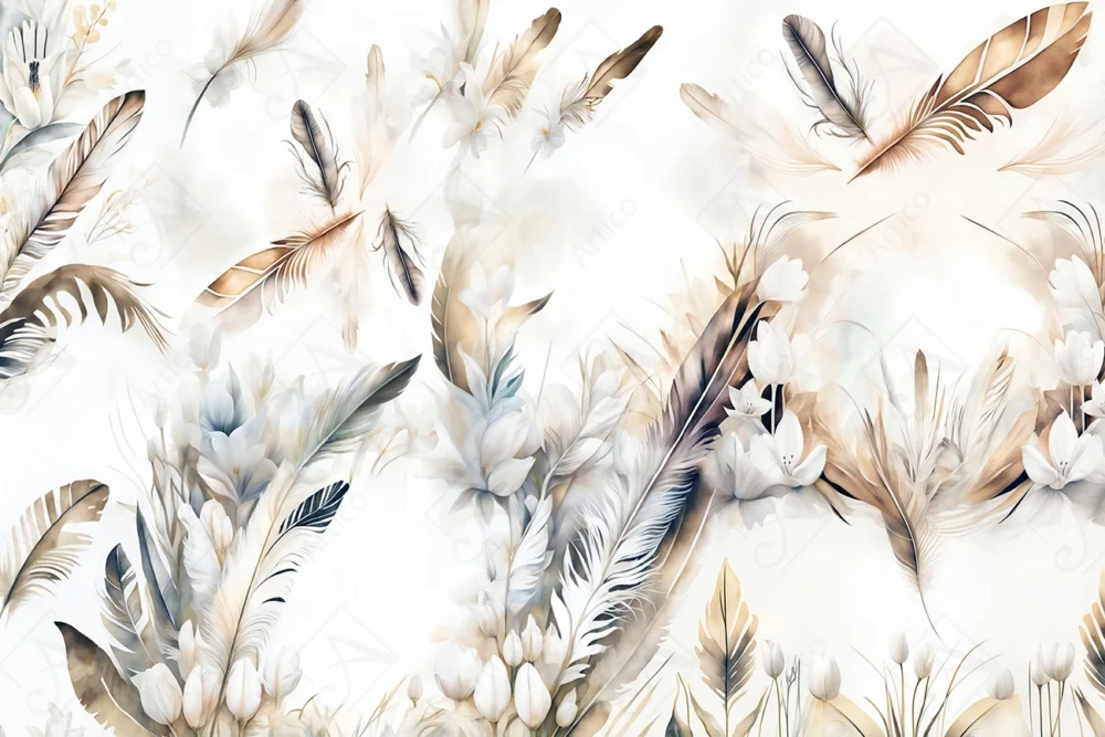 Articoo - 3d art wallpaper golden brown yellow black and gray leaves - Articoo_984478