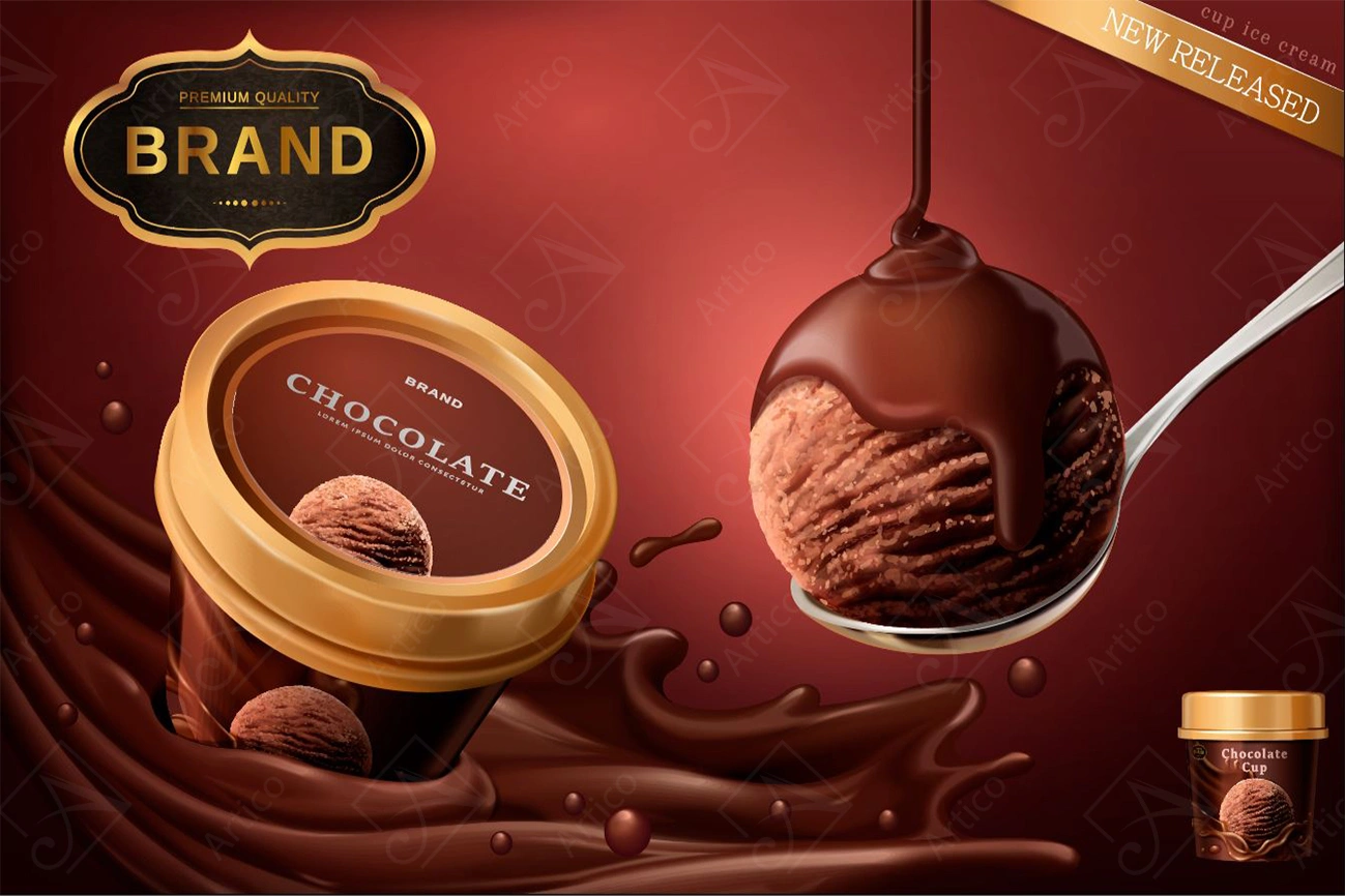 Ice-Cream-22 Articoo - Chocolate ice cream cup ads, a scoop of premium chocolate - Articoo_766349