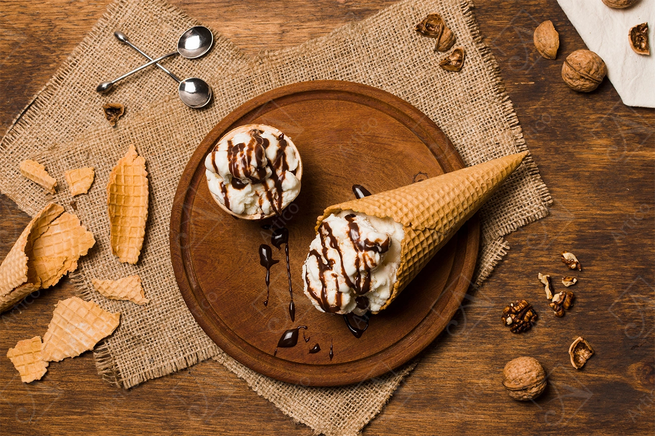 Ice-Cream-29 Articoo - Coffee ice cream with cookie chips in a cone - Articoo_631278