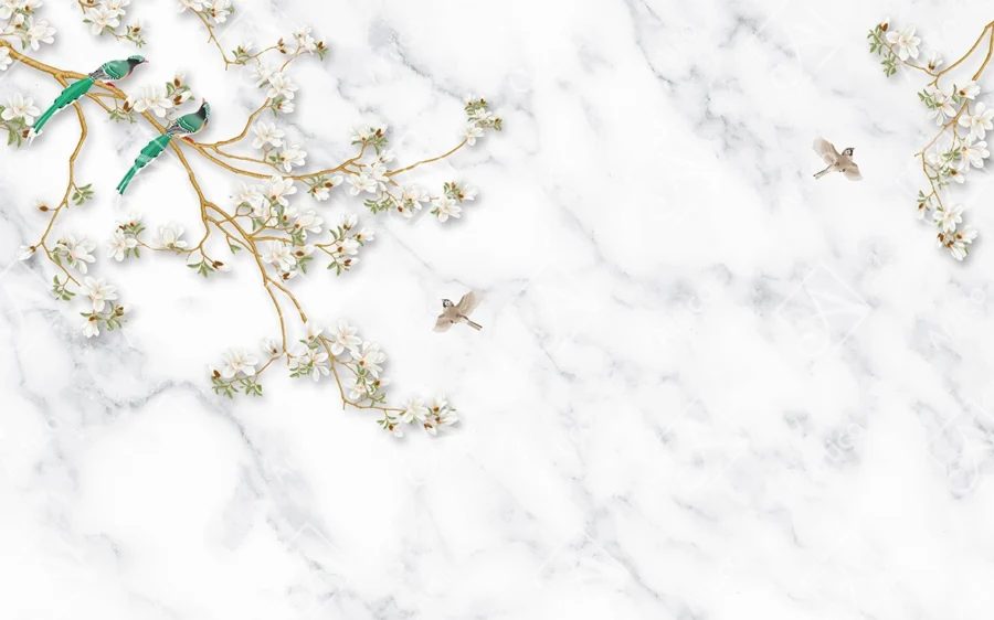 Articoo - Spring cherry blossom branches on a marble table - Articoo_547547
