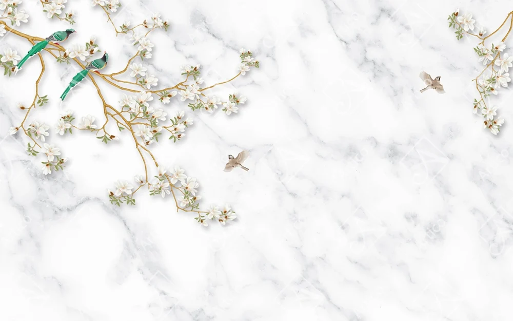 Articoo - Spring cherry blossom branches on a marble table - Articoo_547547