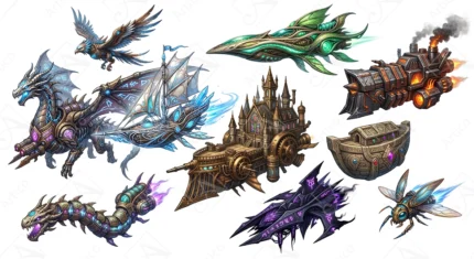 Articoo - A collection of ornate mechanical creatures, dragons, flying ships, and steampunk engines - Articoo-361278