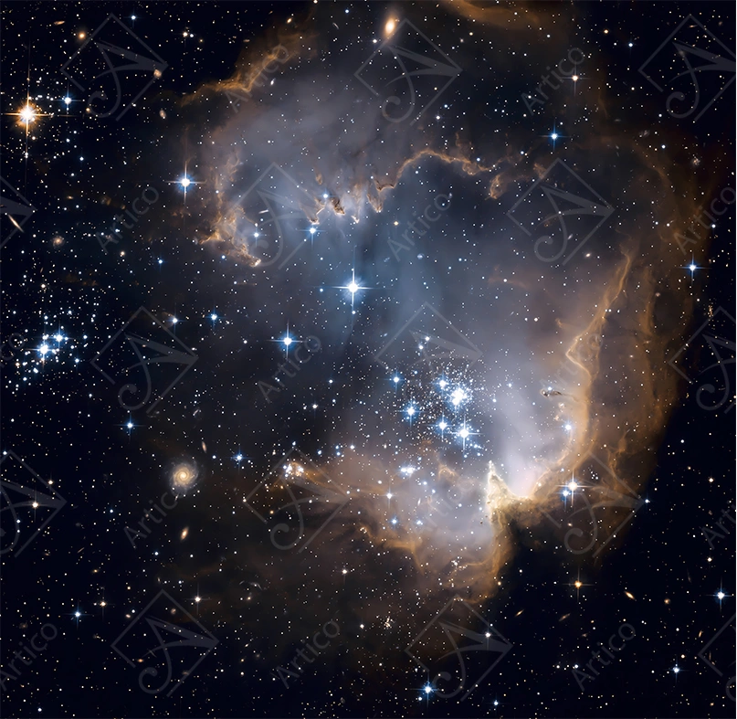 Articoo - A close-up image of the background of a deep-space nebula and a cluster of stars - 223368