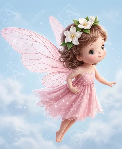 Articoo - Cute Little Pixie Fairy Flying In Bright Blue Sky - 355356