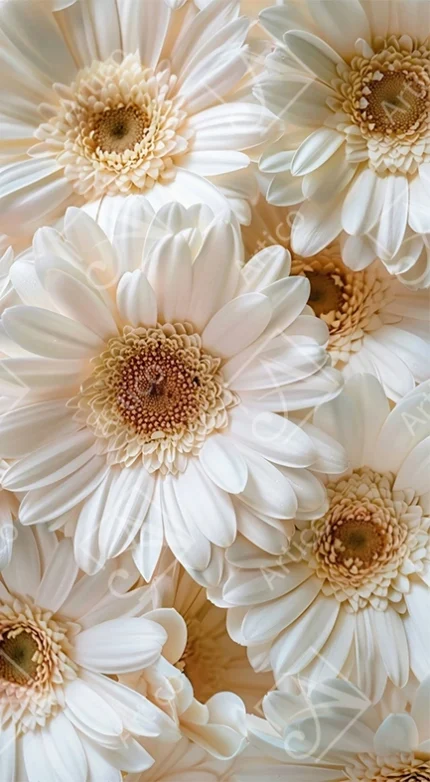 Articoo - Beautiful White Gerbera Daisies In A Soft Floral Background - 233228