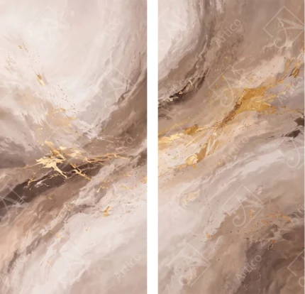 Articoo - Abstract Beige Fluid Marble Textures With Golden Foil Splashes - 454217