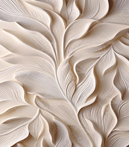 Articoo - Detailed White Leaf Veins Embossed Relief Wall Art - 264257