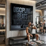 Discipline Beats Motivation-Gym Motivational Typography Poster &amp, Wall Art