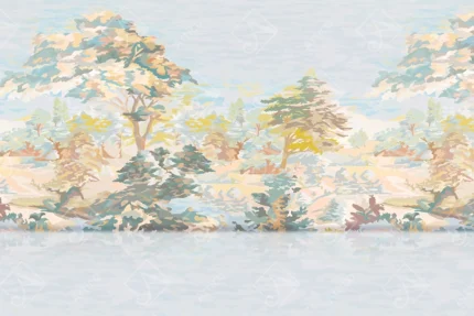 Articoo - Soft Pastel Vintage Landscape With Trees And Water Reflection - 721478