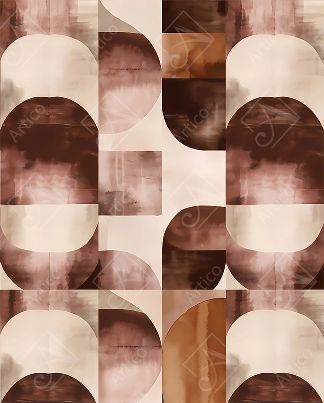 Articoo - Modern Geometric Abstract Brown And Beige Arches Pattern - 354793