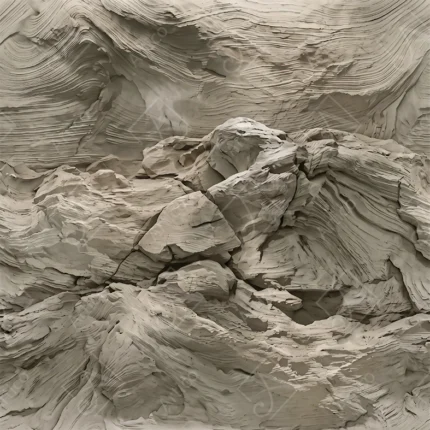 Abstract 3D Relief Textured Stone And Sand Wall