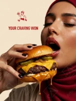Vibrant Fast Food Burger Social Media Advertising Campaign Mockups