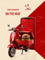 Vibrant Fast Food Burger Social Media Advertising Campaign Mockups