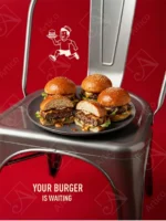 Vibrant Fast Food Burger Social Media Advertising Campaign Mockups