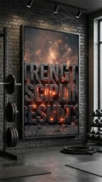 Strength Discipline Results - Motivational Gym Typography Poster &amp, Wallpaper