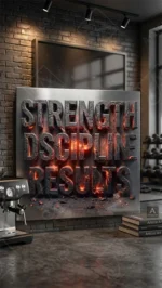 Strength Discipline Results - Motivational Gym Typography Poster &amp, Wallpaper