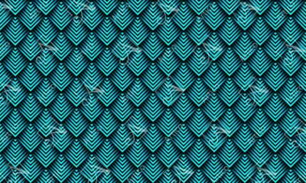 Cyan And Black Geometric Scales Pattern Background Art