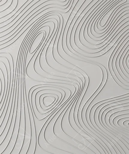 Abstract White Topographic Map Lines with 3D Relief Effect