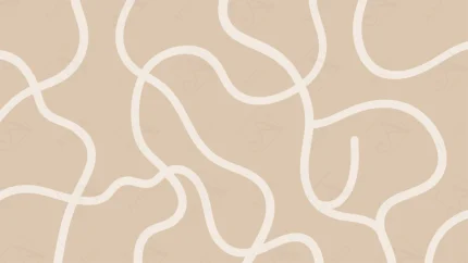 Minimalist Beige Background with Abstract Curved White Lines