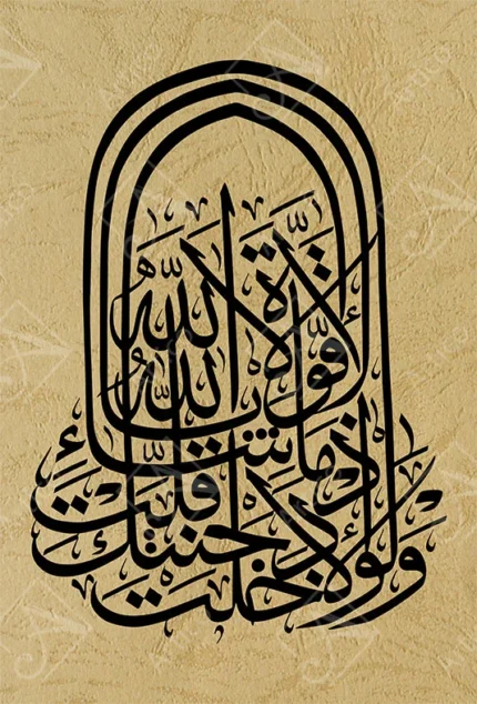 Black Islamic Arabic calligraphy art on textured beige background vector illustration