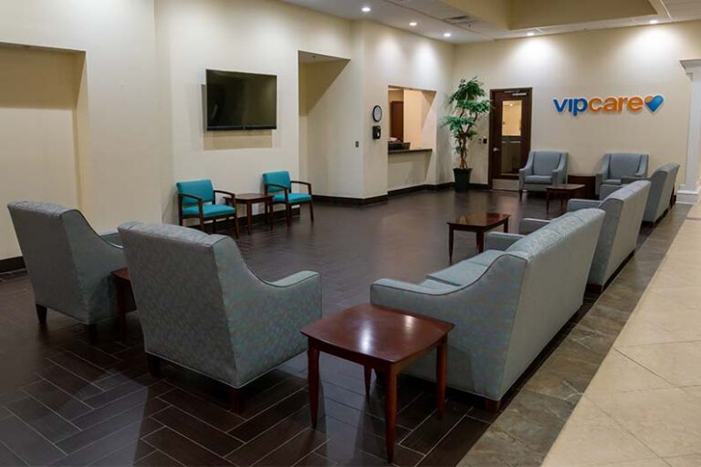 VIPcare's lobby at the Ocala 17th location found in One Health Center Plaza.