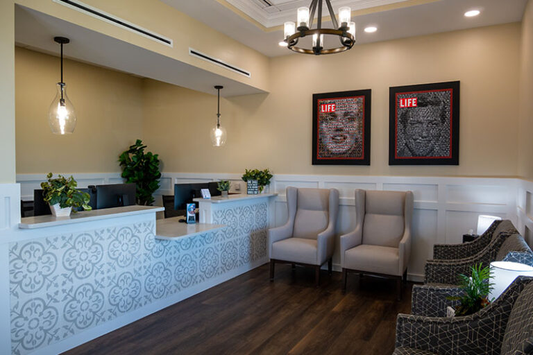 The lobby inside VIPcare's Sarasota Bee Ridge location.