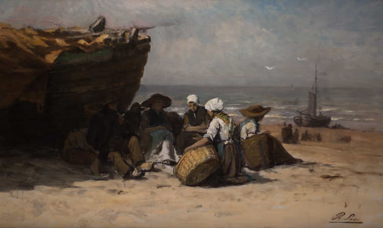 Fishermen's wives on the beach