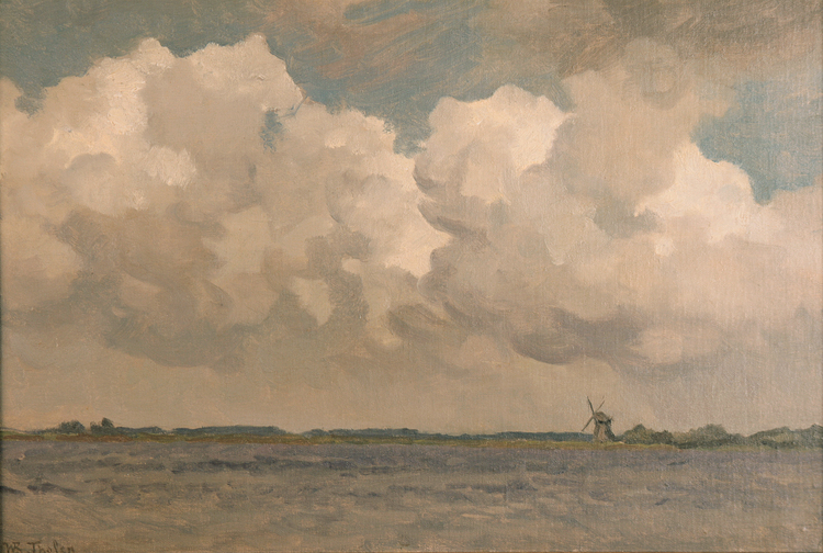 Polder landscape with windmill