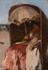 Lady in a Beachchair with Parasol