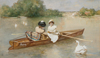 Rowing women on the Seine near Paris