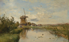 Polderlandschap met molen