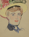 Lady with a flowered hat