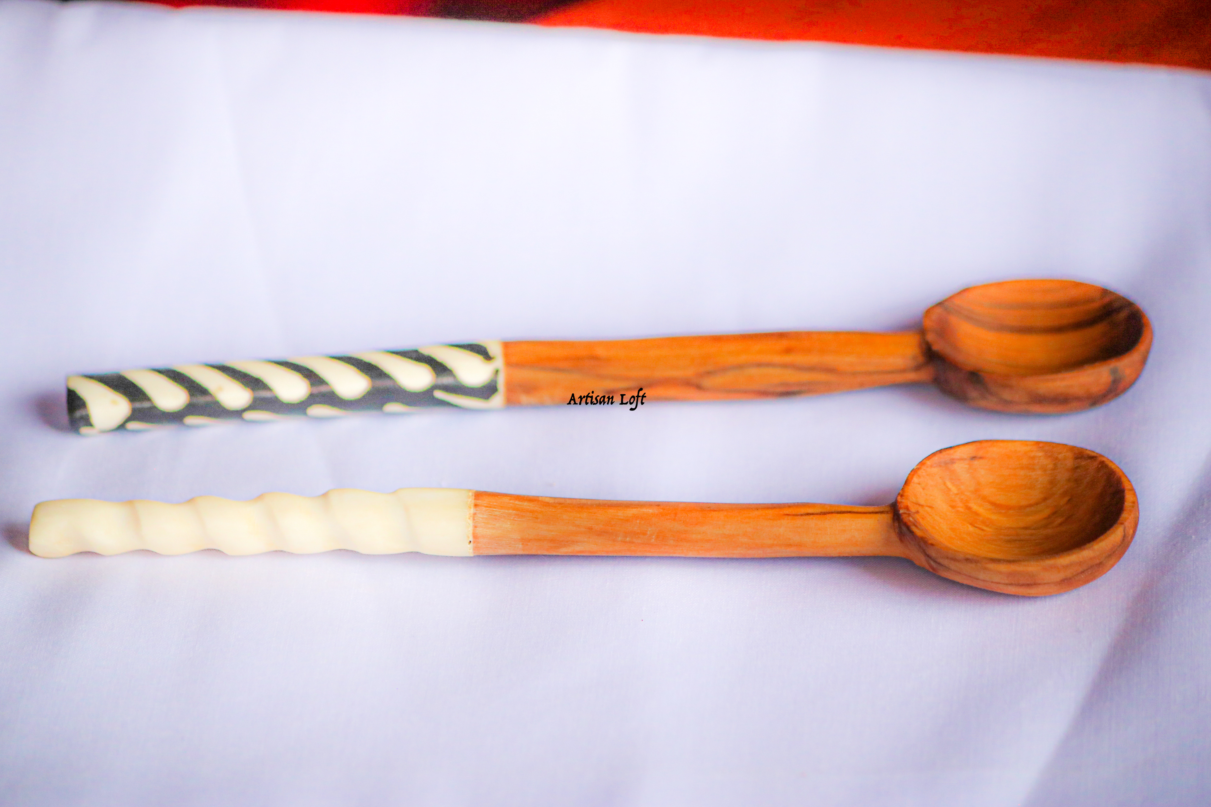 Two wooden spoons