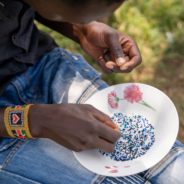 Maasai beadwork in close-up