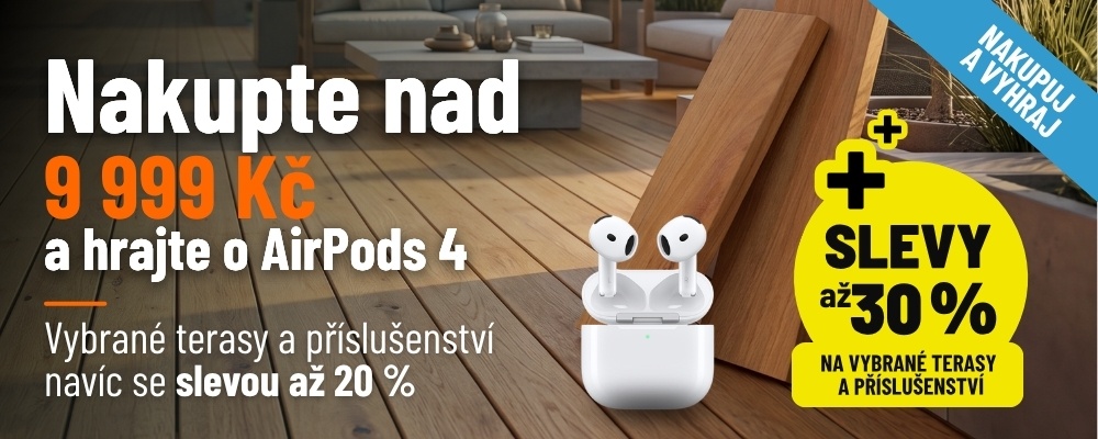 Terasa za lepší cenu a soutěž o sluchátka Apple AirPods 4