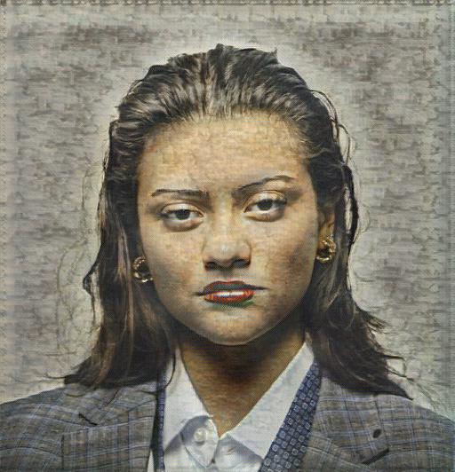 Portrait in Cubism style