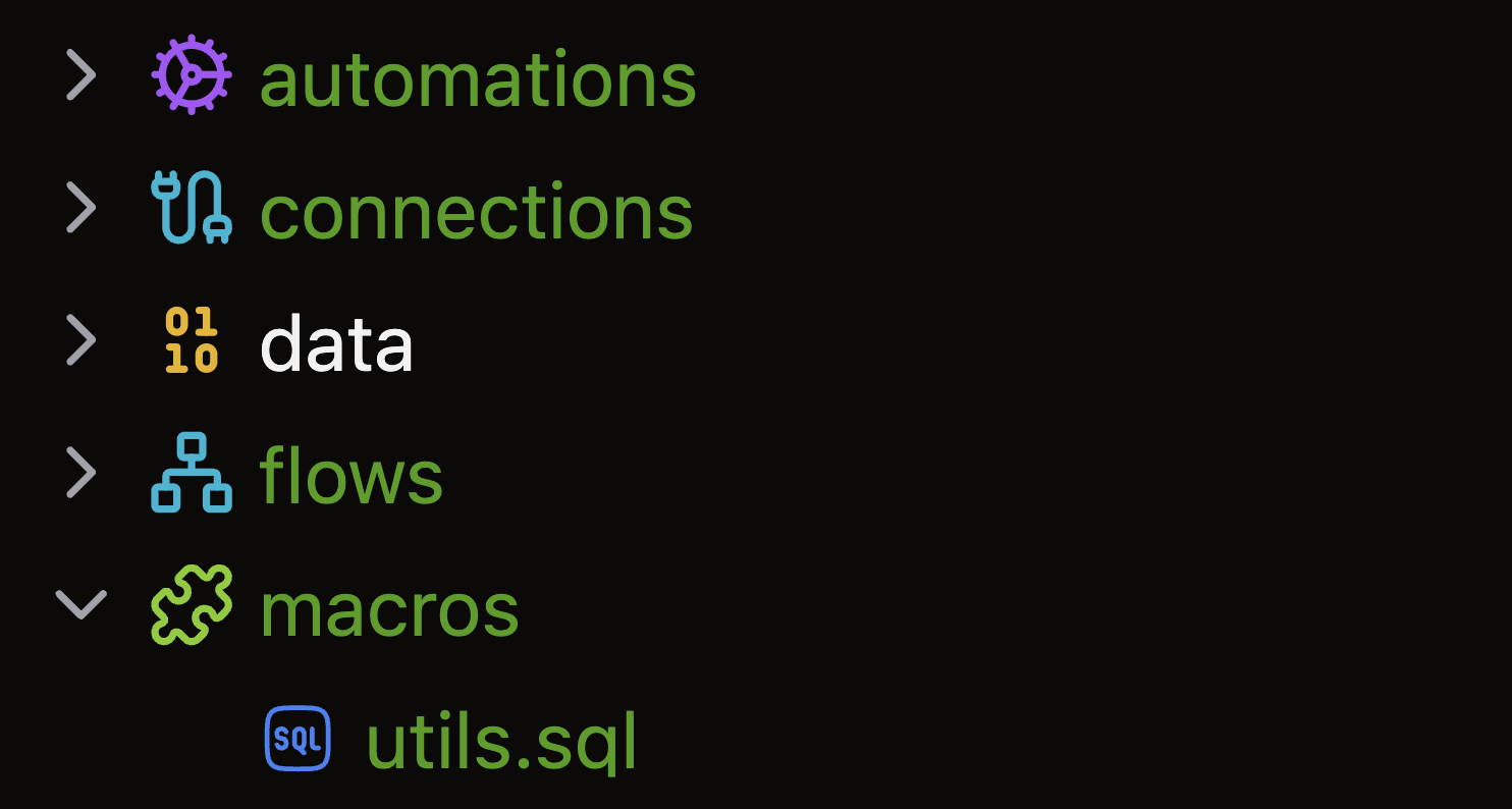 macros folder structure