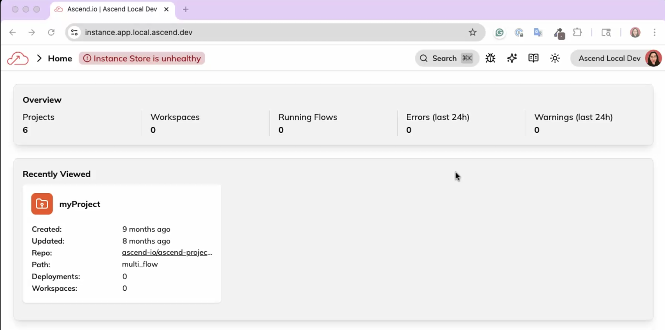 instance unhealthy
