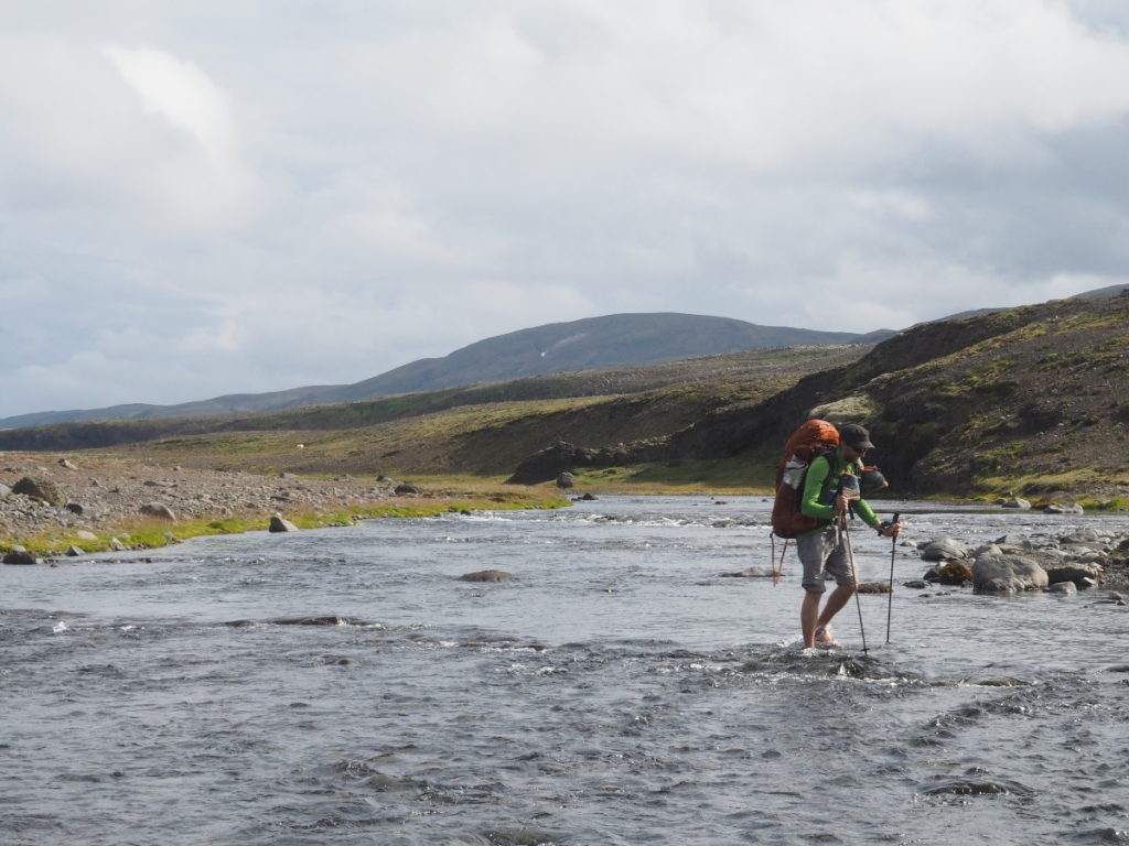 Niels lors d'une des inombrables traversée de gué en Islande