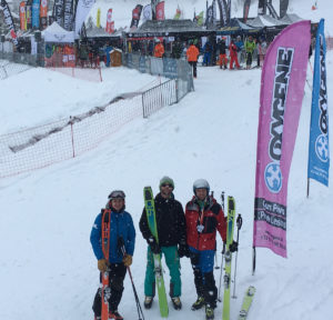 La team Montania Sport lors du test ski de Méribel en janvier 2018