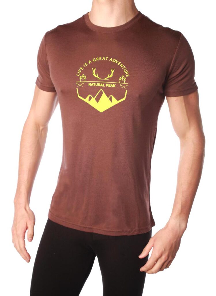 Tee-shirt homme NATURAL PEAK 210 GREAT ADVENTURE couleur marron
