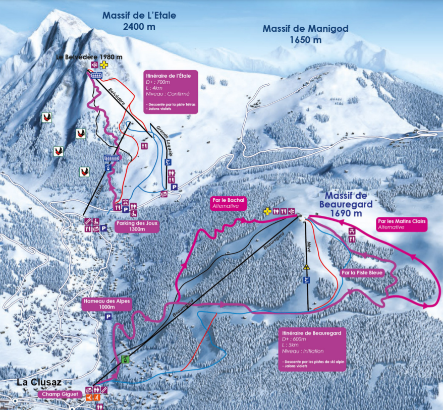 Pistes blisés de ski de rando La Clusaz