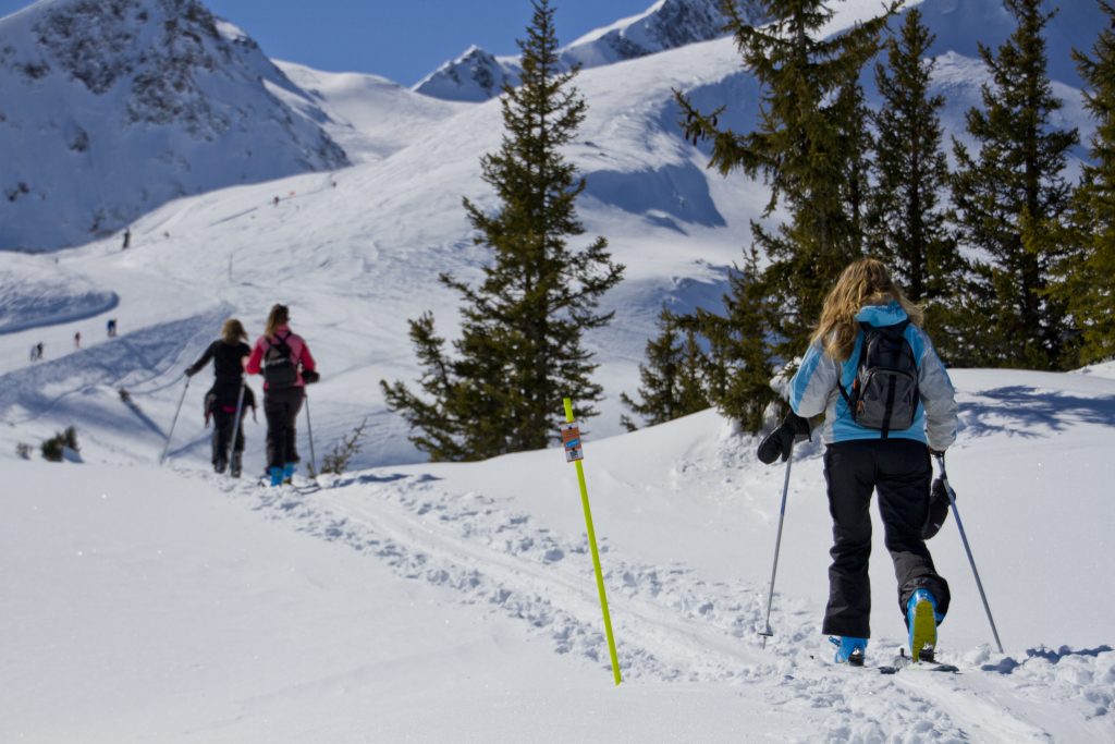 Ski de randonnée sur itinéraire balisé ©Arêches-Beaufort